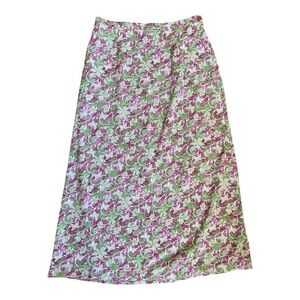 Vtg Y2K Butterfly Floral Maxi Skirt Size 8
